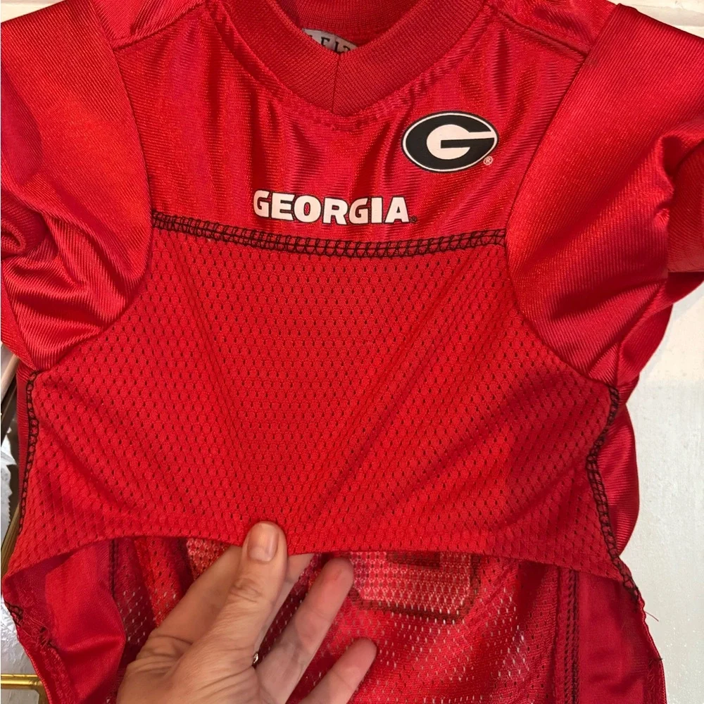 Pets First Red Bulldogs UGA Football Jersey with White Number